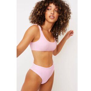 Frankies Bikinis Connor Rib Love Pink Set